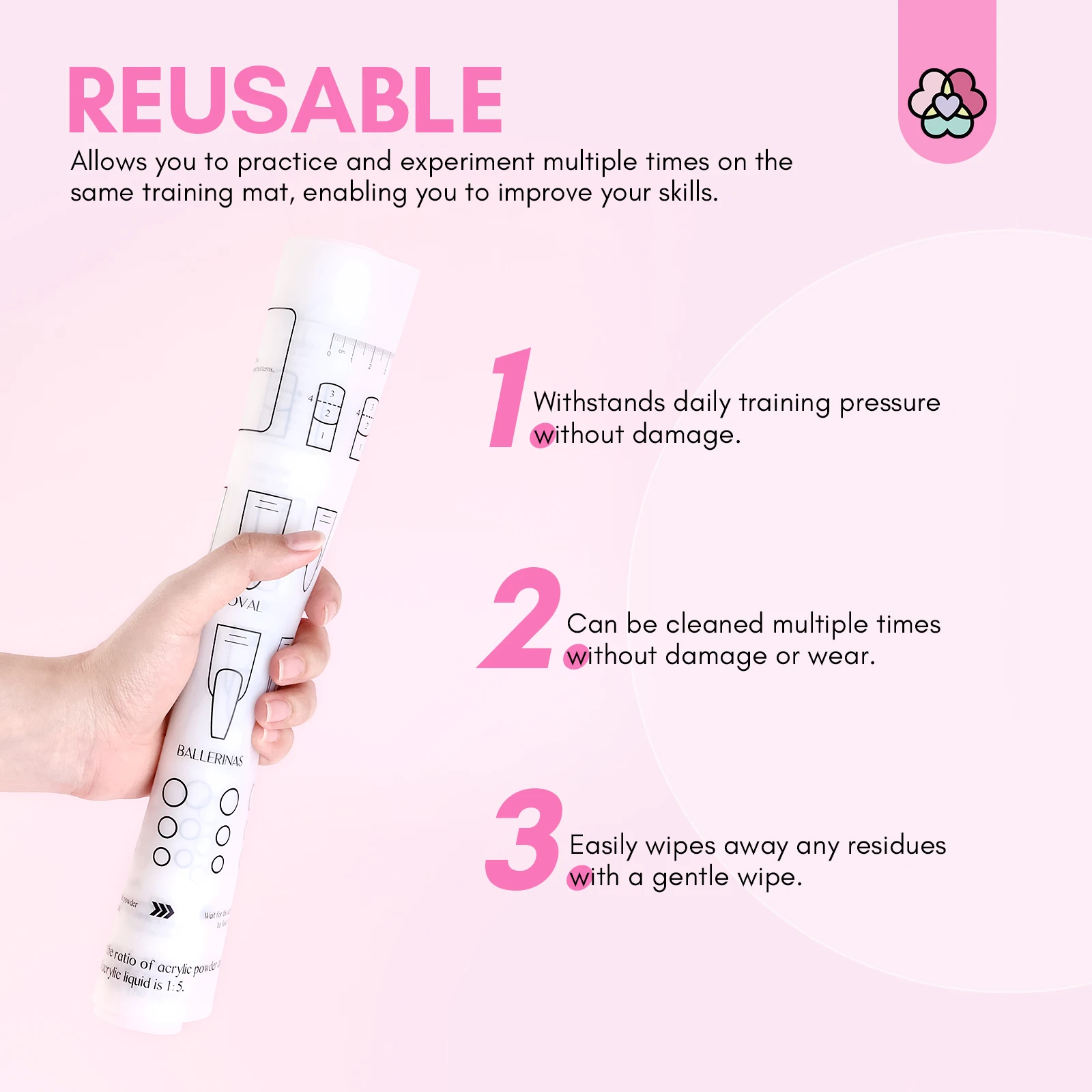 Estera de práctica de uñas de silicona Saviland para principiantes y tecnología de uñas, sistema acrílico de entrenamiento, espacio de trabajo de salón en casa fácil de limpiar