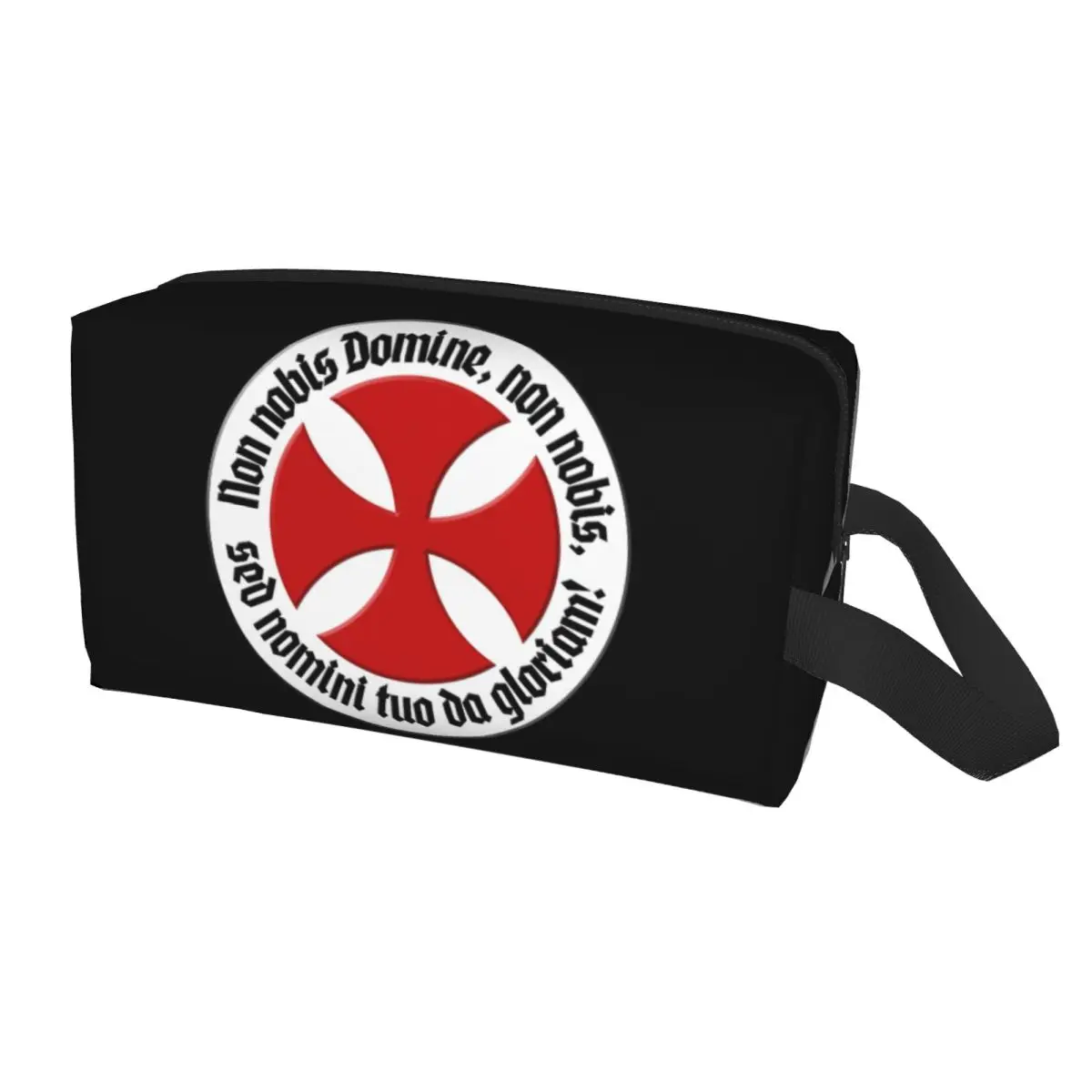 Medieval Knights Templar Cross Cosmetic Bag  Large Capacity Christian Crusader Warrior Makeup Case Beauty Storage Toiletry Bags