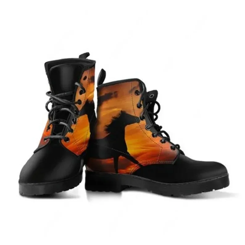 

Horse Leather Boots, Handcrafted Custom Print, Men's Women's Winter Boots