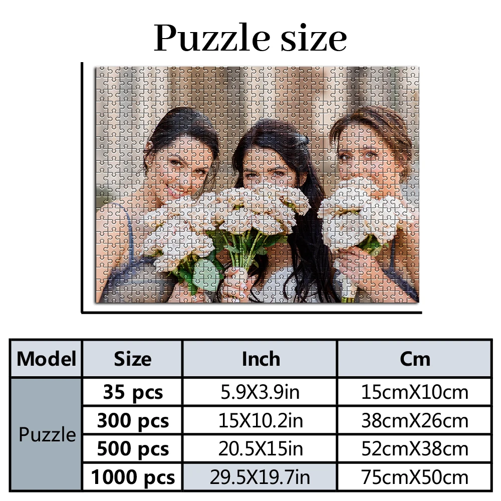 35/300/500/1000pcs Personalized Custom Photo Puzzle Bridesmaid Photos And Wedding Photos Personalised Gift Idea