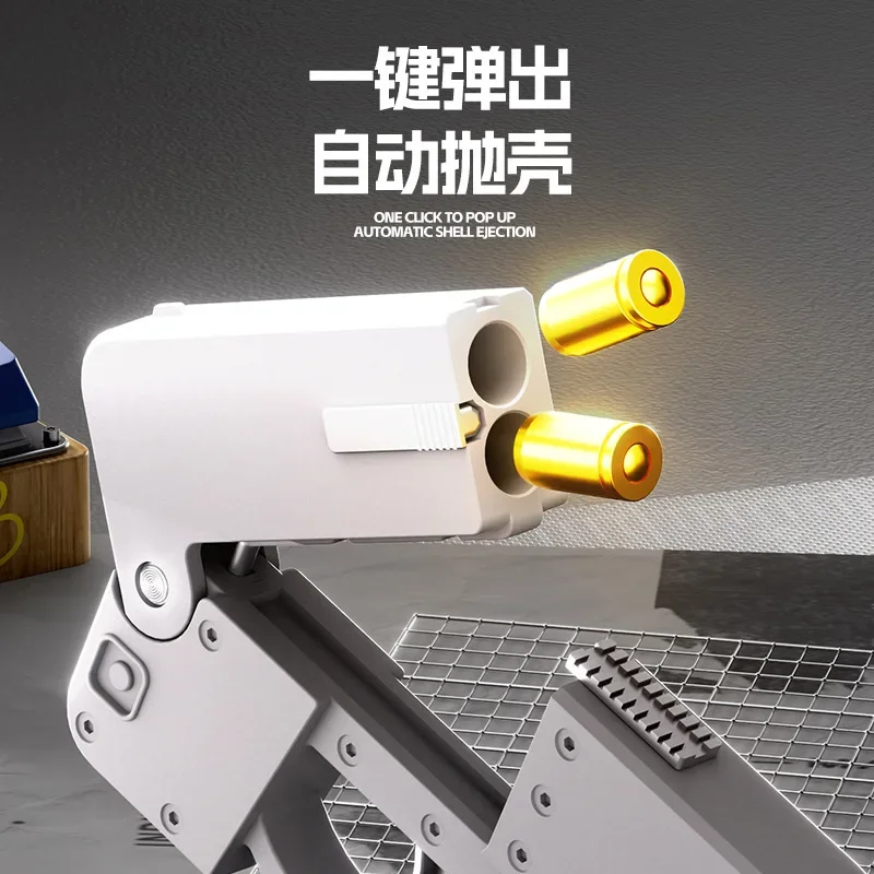 Pistolet na kulki z miękkiego materiału, składany, model Ic380, z funkcją wystrzeliwania obudów pocisków, pistolet na zabawki, model pistoletu, prezent na Boże Narodzenie 2025