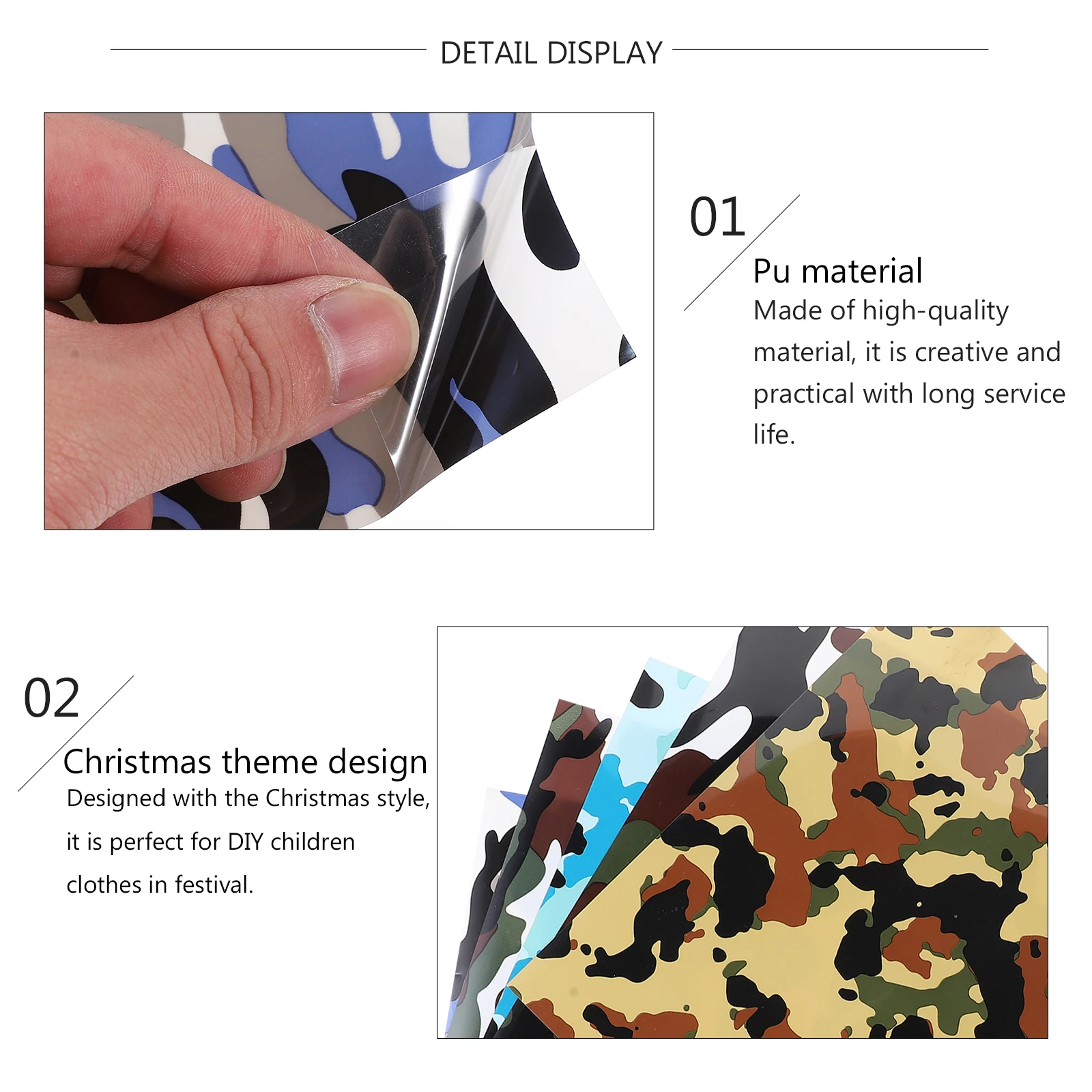 

5pcs Heat Transfer Vinyl Diy Film Iron-On Clothes Lettering Washable Non-Fading Fabric Bag Customization Durable