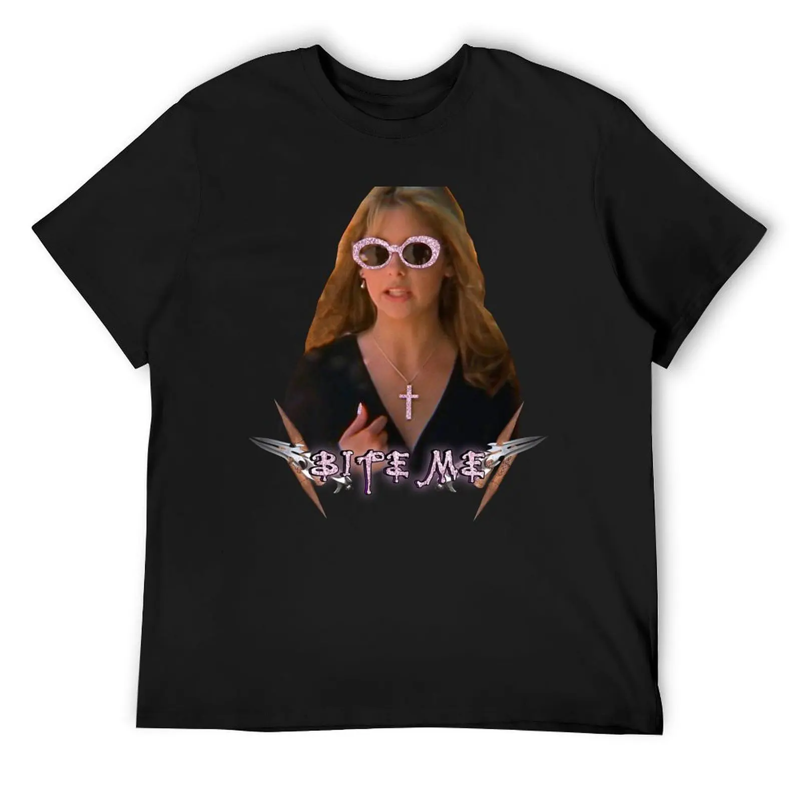 Buffy Summers - Bite Me Sticker T-Shirt hippie clothes vintage cheap stuff cotton t shirt men