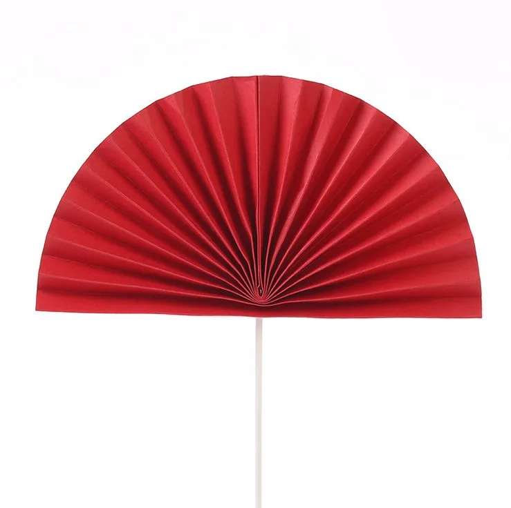 6Pcs Chinese Style Folding Fan Adornment Decorative Folding Fan Prop (Red)