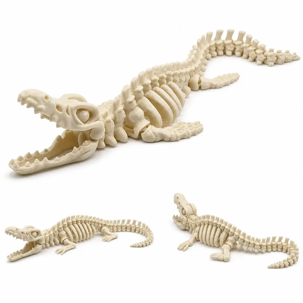 3D Printed Mosasaurus Skeleton Model Articulated Structure Bone Style Prehistoric Animal Model Movable Joints