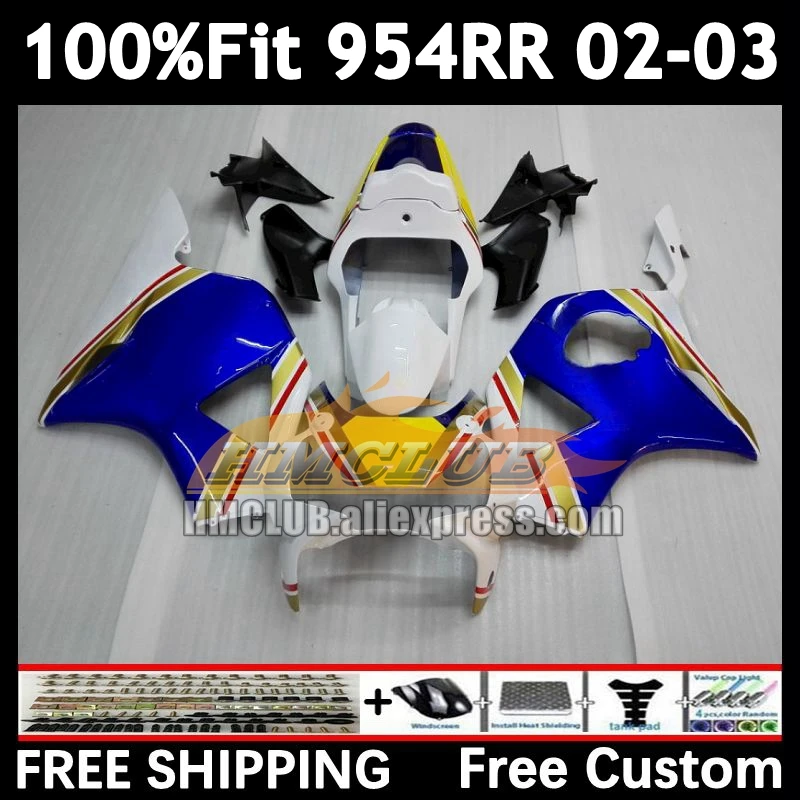 Injection Fairing For HONDA CBR900RR CBR 900 954 CBR900 CBR954 RR 92No.13 CBR 954RR blue white 02 03 CBR954RR 2002 2003 Bodys