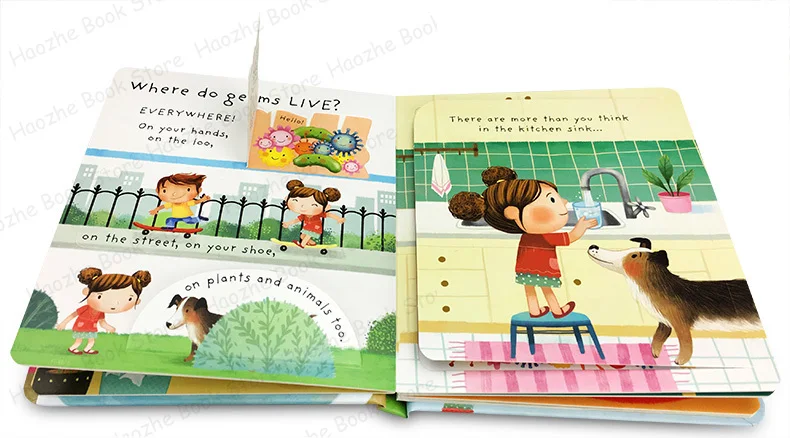 Very First Questions and Answers:  What Are Germs Usborne Lift the flap Children's Activity English Learning Book Montessori