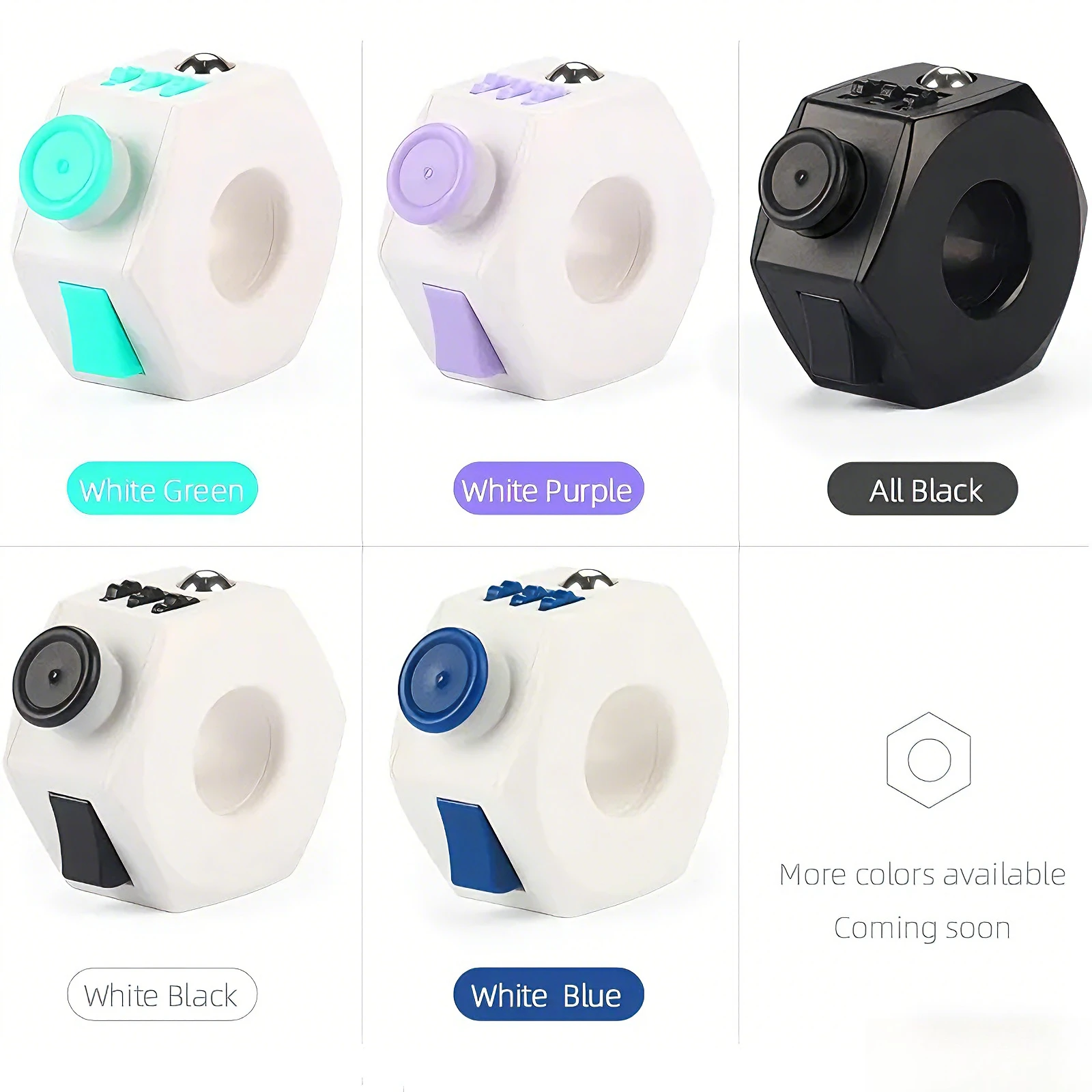 6 Sided Finger Spinning Ring Cube Toy Relieve Stress Roller Sensory Toy for Adults&kids ADD ADHD and Improve Focus