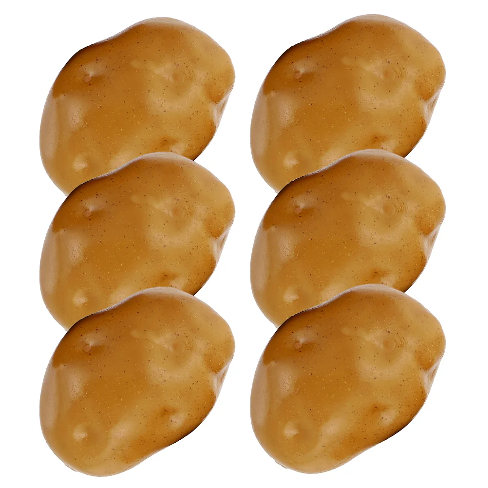 6 Pcs Simulation Potato Props Lifelike Model Adornment Modeling Ornament Foam Kitchen Resin Fake