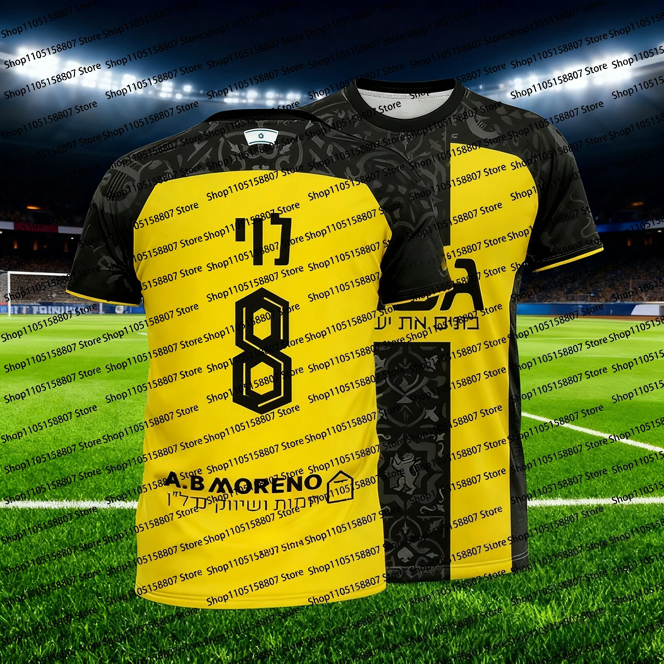 2026 الصيف الرجال جديد كرة القدم الإسرائيلية التدريب موحدة طبق الاصل جيرسي ، نسخة المروحة ، للجنسين عادية وتنفس تي شيرت