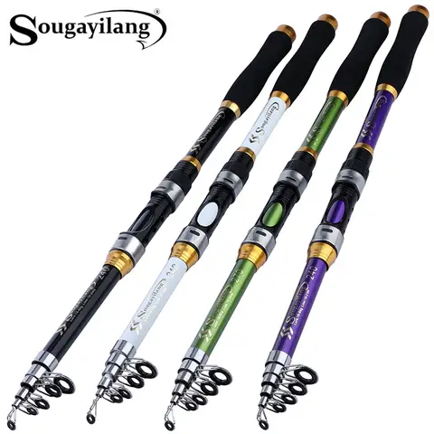 Sougayilang 4 Colors Telescopic Fishing Rod 1.8m-3.3m Glass Fiber EVA Handle Carp Spinning Rod Fishing Pole Fishing Weight 5kg
