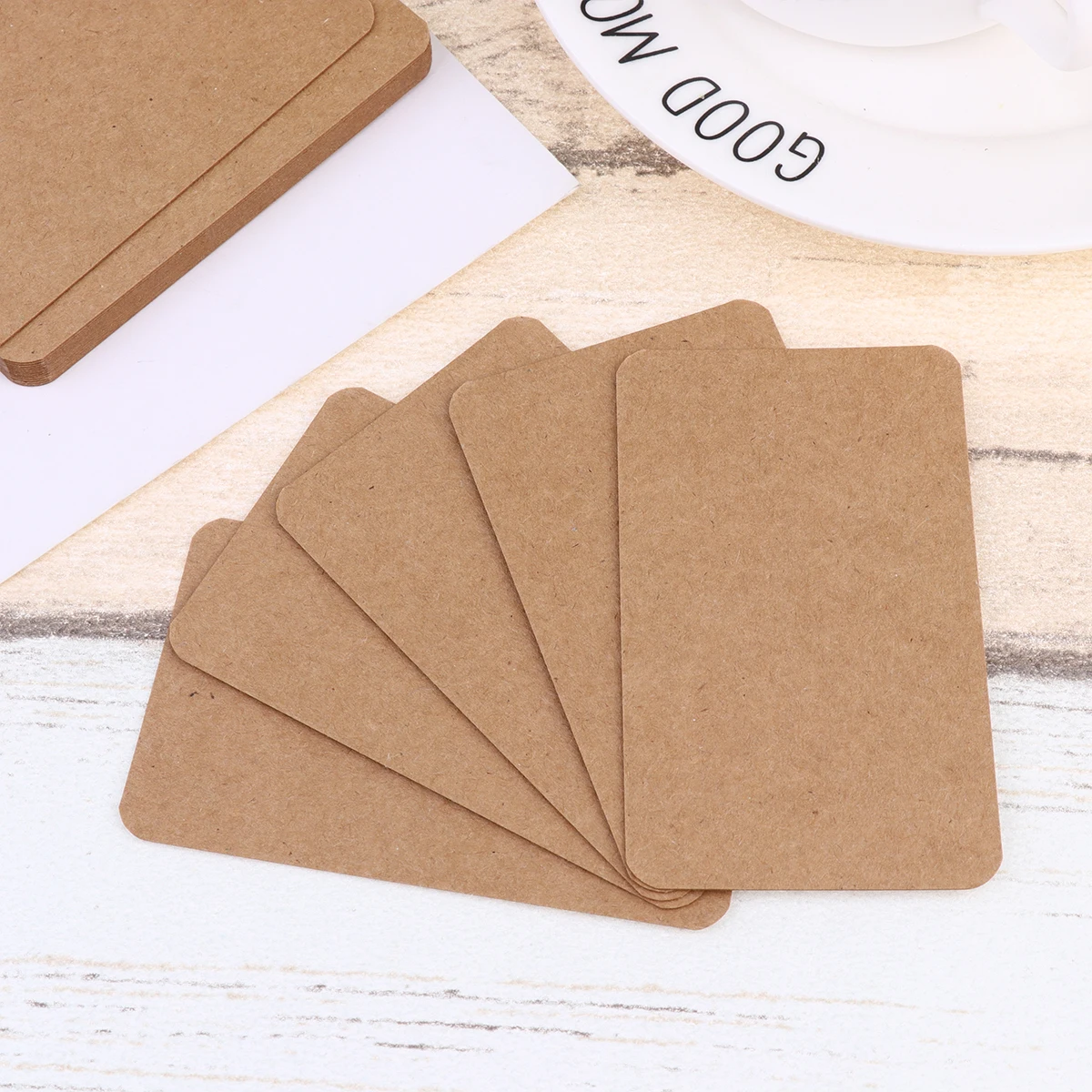 

100 pcs Blank Note Cards Kraft Paper For Diy Bookmark Memo Notepad Study Index Scratch Pads Outdoor Recording Pocket Use