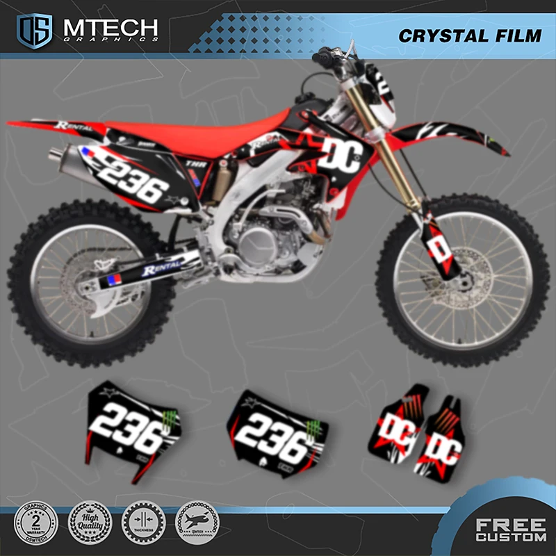 

DSMTECH новый стиль мотоциклетная графика фоновые наклейки наборы наклеек для HONDA CRF450X 2005 2006 2007 CRF 450X 2008-18