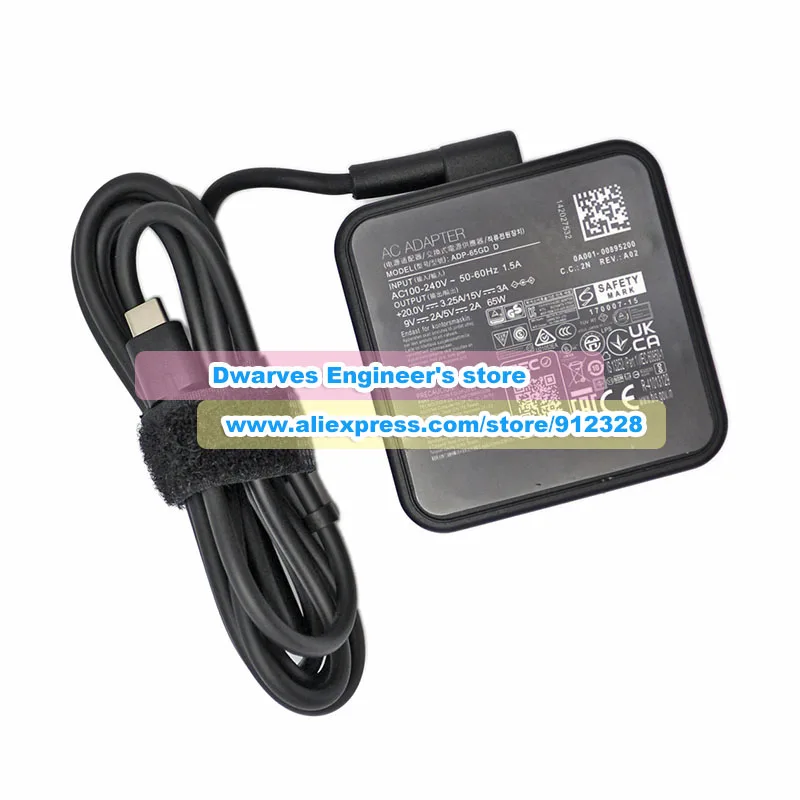 Original ADP-65GD D AC Adapter 20V 3.25A 65W Laptop Charger for MSI ADP-65SD B Power Supply