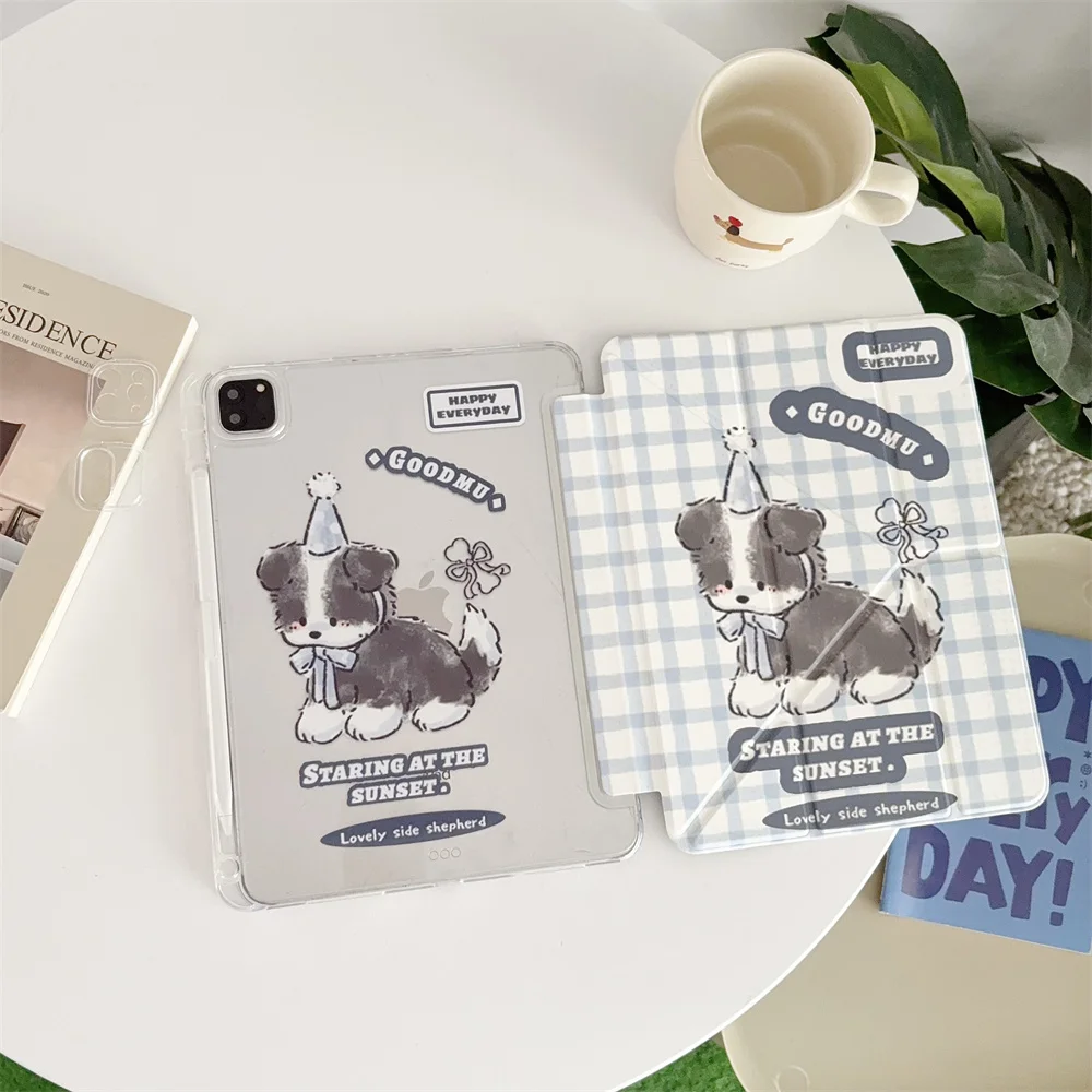 

Plaid Puppy Ipad Case for iPad13" Pro11 2025 12.9 M2 Pro M4 2024 Case 10th 10.9 5th 6th 9.7 iPad 7 8 9 10.2 Air 4 5 6 7 8 Cover