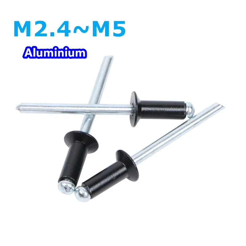 

Black pop Rivet M2.4 M3 M3.2 M4 M5 black Aluminium Mushroon Head Break Mandrel Blind Rivets Nail Pop Rivets