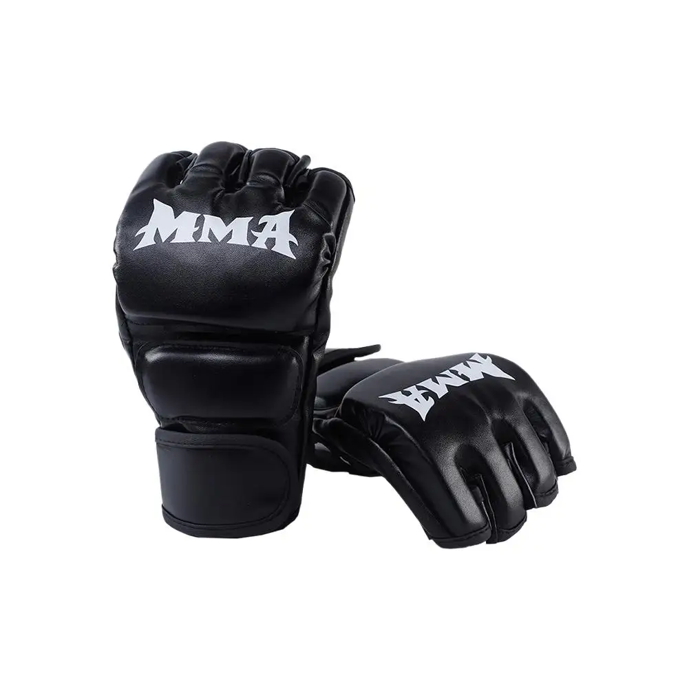 Professional Boxing Training Gloves Half Finger Leather Cushion for Adult Sanda Boxing UFC Training Sandbag Knuckles