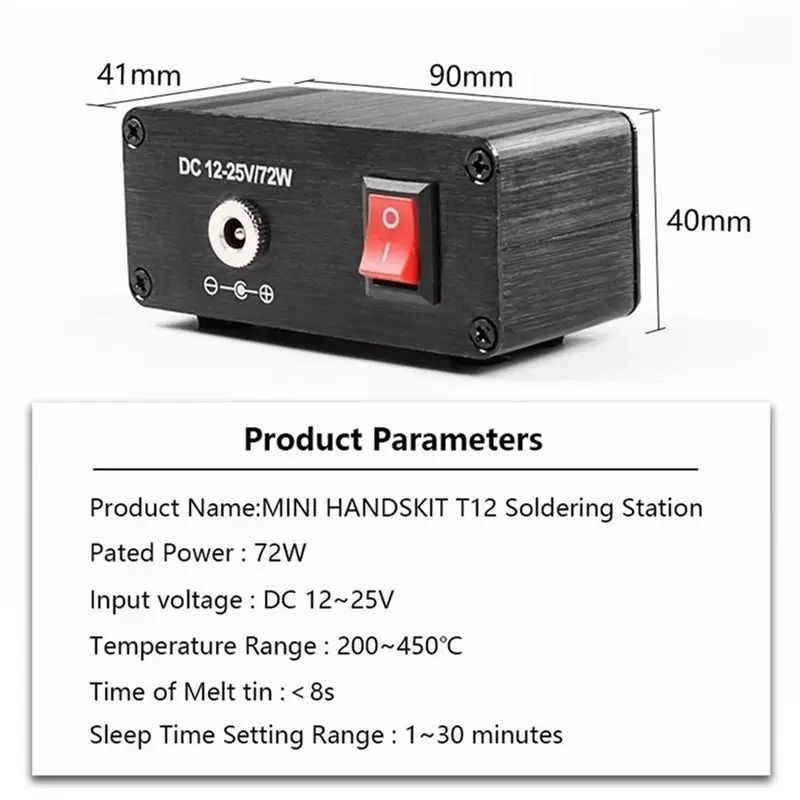 My Home T12 Mini Digital Soldering Station Portable Professional Iron Tool Kit For Home Repairs Includes OLED Display EU Plug
