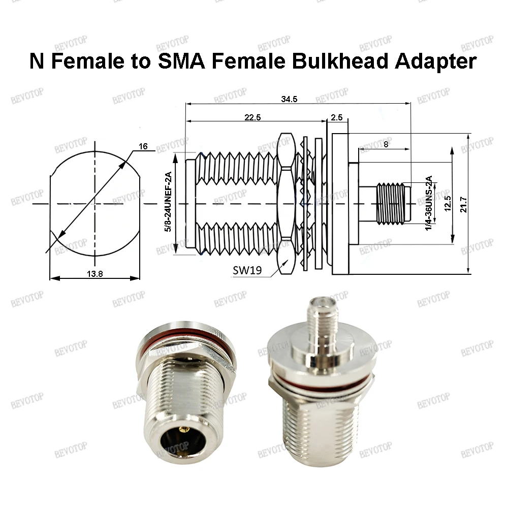 adaptador-conector-coaxial-rf-sma-femea-para-n-femea-com-porca-de-fixacao-alta-qualidade-50-ohms-niquelado-1-peca