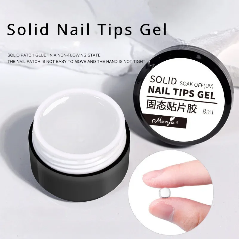 3 pezzi/set punte per unghie solide gel adesivo solido punte per unghie colla adesiva patch colla adesiva gel UV nail art