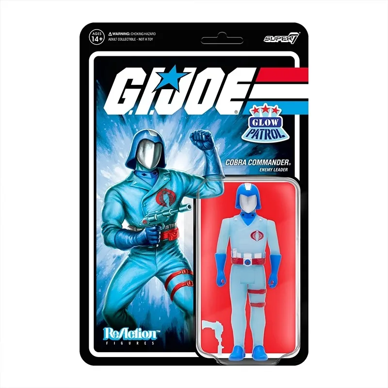 Super7 G.I. JOE Cobra Commander Glow Patrol 3.75 Inch ReAction Fgiure Doll Collectible Halloween Gift for Boys