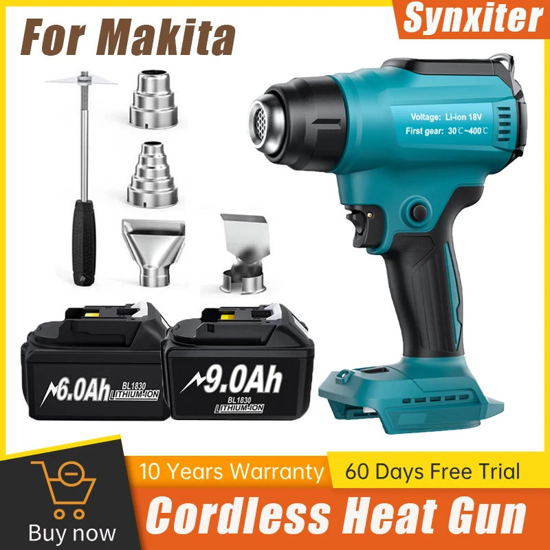 

Cordless Heat Gun For Makita 18V Battery Electric Hot Air Gun Temperature Adjustable With Nozzles For Industrial Household Tool