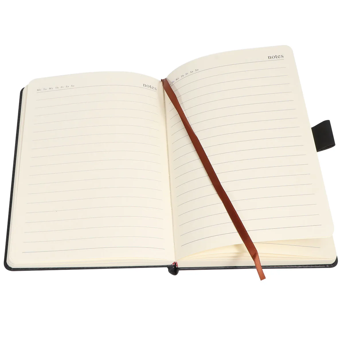A5 Business Notebook Black Color PU Retro Notepad Thickened Office Exercise Book Lightweight Practical Gift