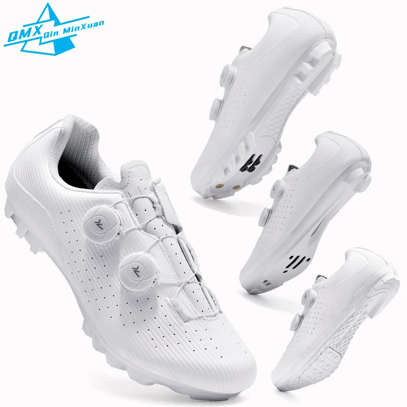 Mtb Cycling Shoes Men 37-48# New A7 Speed Cycling Sneaker Cleat Pedal Women Flat Outdoor Road Bike Shoes Self-Locking White