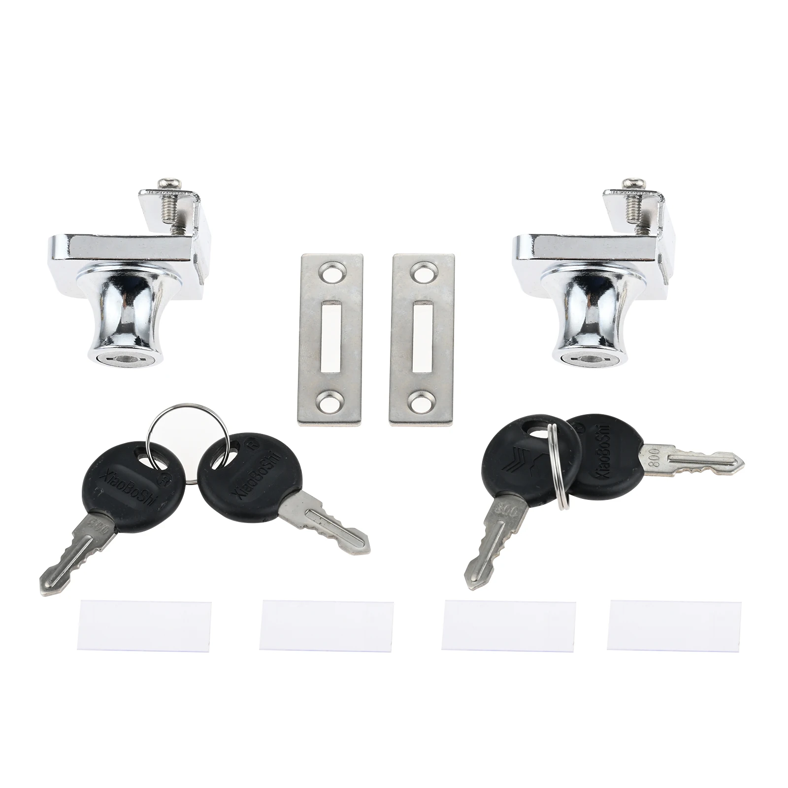 

1 Set siliver Single Glass Lock Zinc Alloy Showcase Cabinet Door Cylinder Sliding Glass Push Door Locks for Furniture Hardware