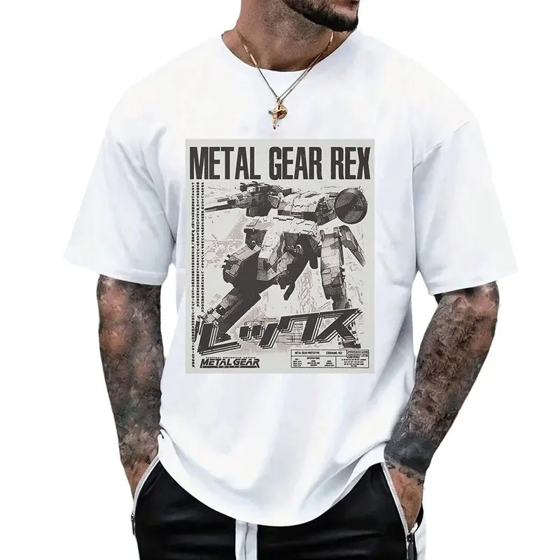 Metal Gear Solid MGS Game Gift T‑Shirt for Gamer Unisex Cotton Short Sleeve Tees Solid Snake Graphic Print Streetwear Tops