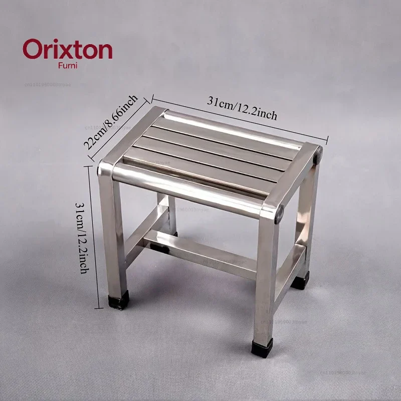 Stainless Steel Square Stool  Outdoor Bench, Non-Slip Camping/Picnic Stool, Rustproof Metal Seat for Patio & Backyard