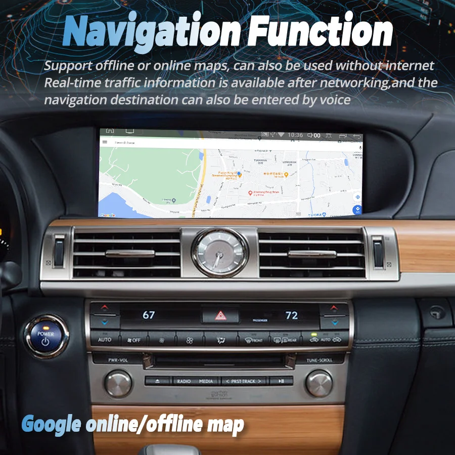 12.3inch Android 14 Qled Screen Car Multimedia Video Player Carplay For Lexus LS460 F-Sport 2013-2019 AutoRadio GPS Navigation