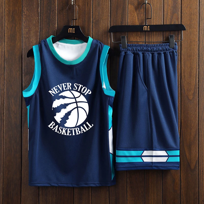 

Quick-Drying Boys Clothes Summer Kids Basketball Uniform Two-Piece Set Loose Children 3D Basketball Printed Tops Shorts Mesh
