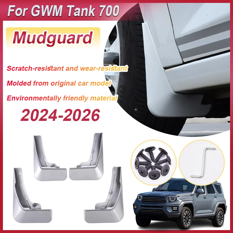 

4PCS Mudguards For Great Wall Motor GWM Tank 700 Body Kit 2024-2026 Mud Flaps Splash Guards Spoiler Fender Flare Car Accessories