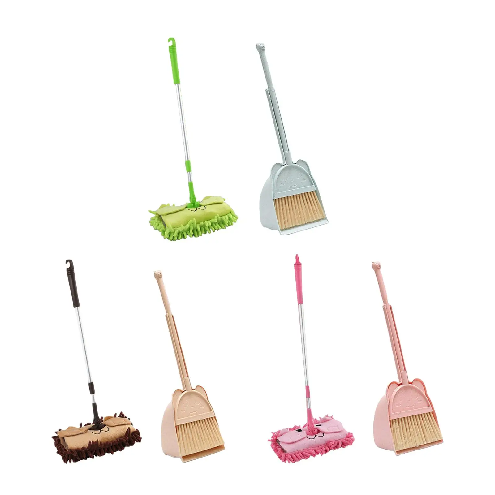 Mop House Cleaning Set para meninos, vassoura pequena, pá de lixo, presentes para meninas, idade 3-6