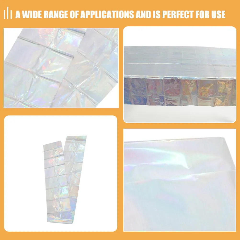 2Pcs Iridescent Rainbow Tablecloth Rectangle Sparkle Foil Table Cover Decorative Party Supplies Birthday Wedding Event Picnic