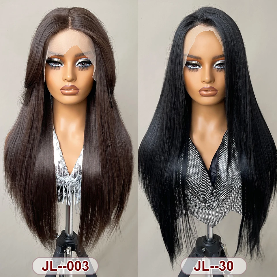 Perucas sintéticas frente do laço para mulheres negras, peruca loira longa reta, natural ombre, marrom cosplay, destaque, 13x6, 30"