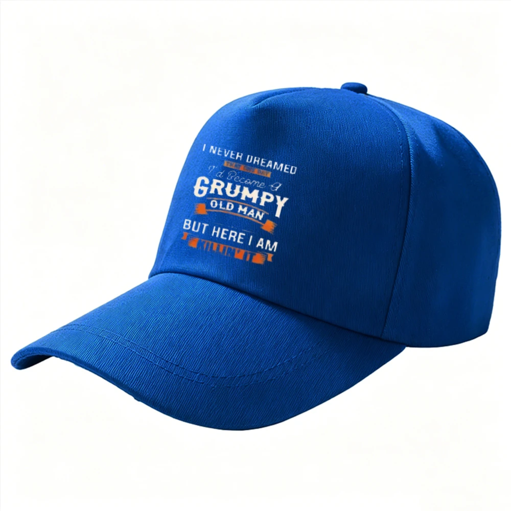 Casquette de baseball avec motif 'Je n'aurais jamais rêvé de devenir un vieil homme grincheux', style rétro vieilli, réglable, casquette de papa, casquette de soleil sport pour seniors