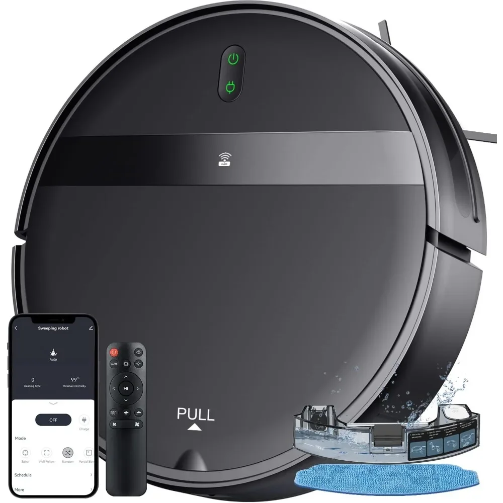 Robot Vacuum and Mop Combo for Pet Hair–2300Pa Robotic Vacuum Cleaner with WiFi/Alexa/App Control, 2H Runtime & Tangle-Free Tech
