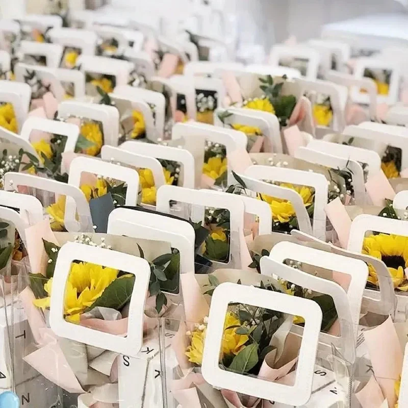 5/15 أكياس هدايا PVC حقيبة التعبئة مع مقبض اكسسوارات الزفاف مهرجان تذكارية حفلة هدية الحلوى تغليف المجوهرات المنزلية