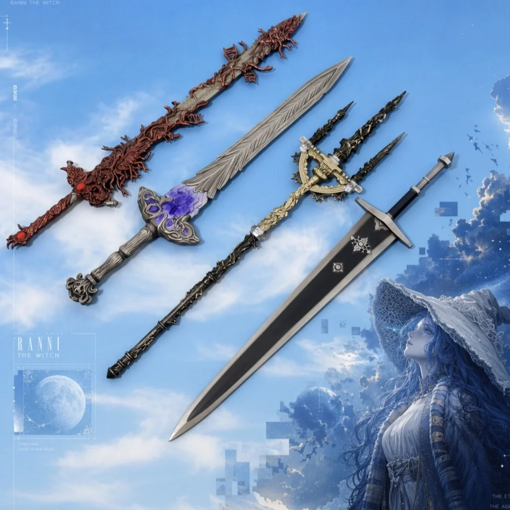 11.6inch Elden Ring Katana Anime Cosplay Prop Sword Ninja Knife Blade Sabre Multiple Styles Zinc Alloy Metal Miniature Toy Gift