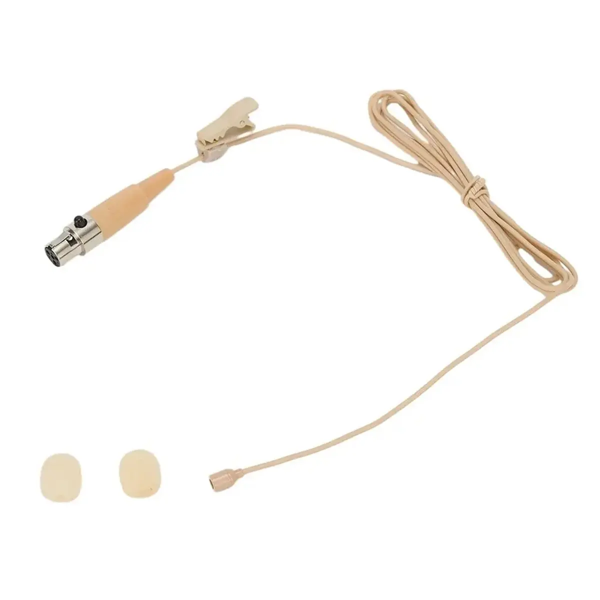 (▲★HUND)Microphone Lapel Clip Omnidirectional 4-Pin XLR for Wireless Collar Style Skin Tone