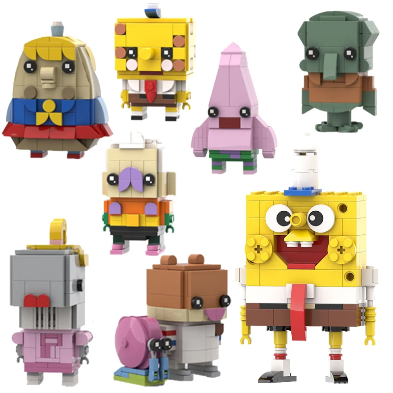 

Anime Series Underwater World Cartoon Character Building Blocks Zoon Starfish Octopus Snail Assembly Model Puzzle Kids Toy Gift