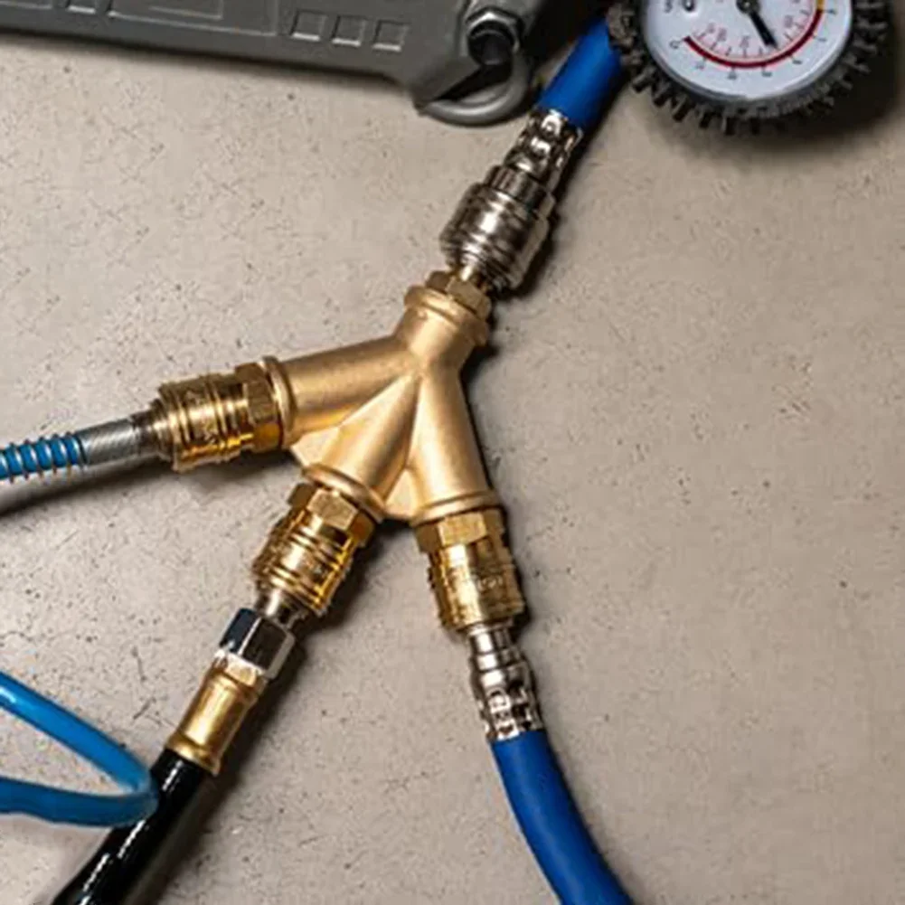 Pneumatic Splitter 3-way Air Manifold Brass Construction -20 To 250 C Temperature Up To 20 Bar Working Pressure