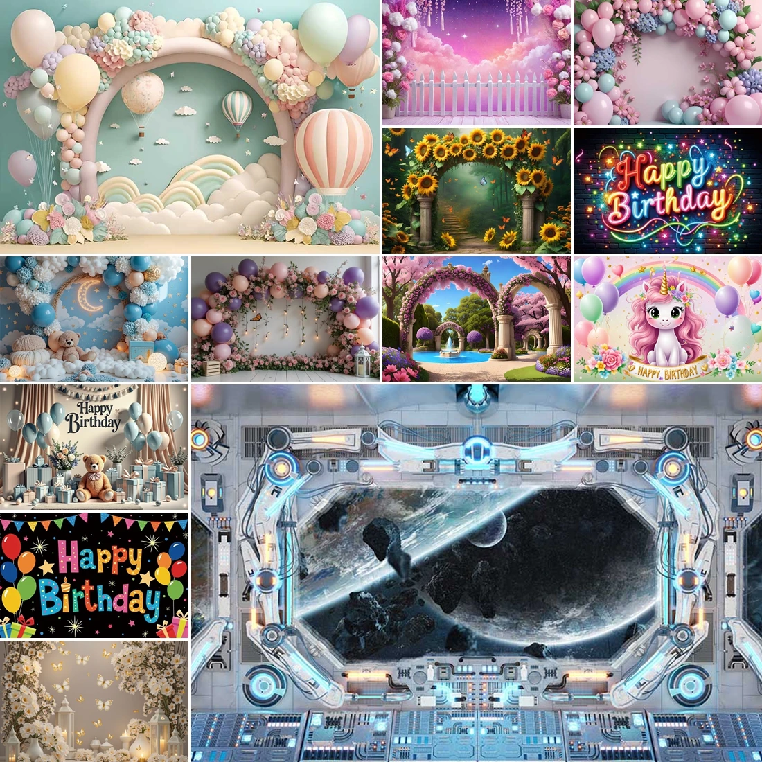 

MOON.QG Baby Shower Birthday Background Photography Arch Balloon Butterfly Flower Photocall Backdrop Children Studio Accessories