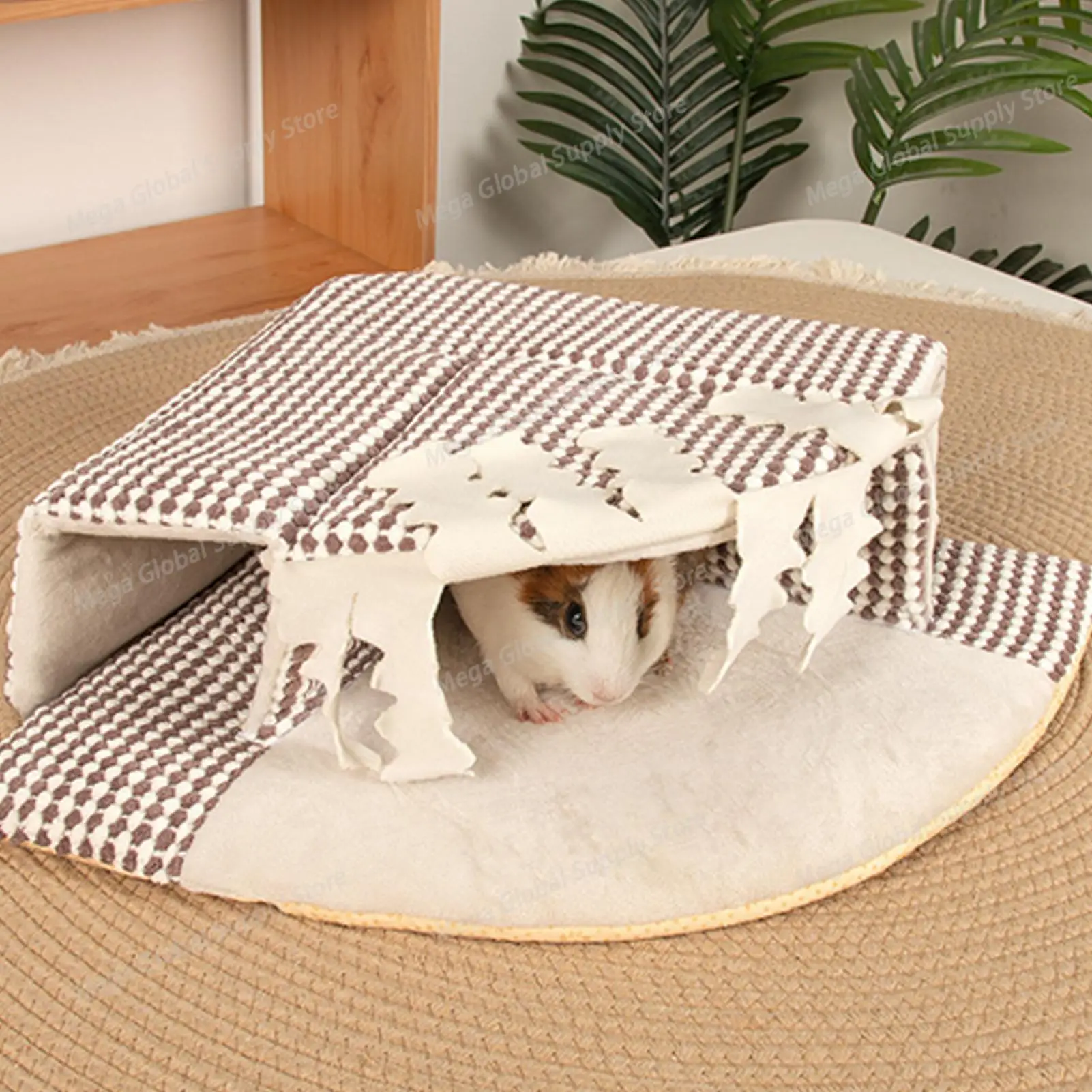 Hedgehog Bed Tunnel House With Tassel Hamster House For Small Pets Bearded Dragons Ferrets Habitat Home Living Room Corner