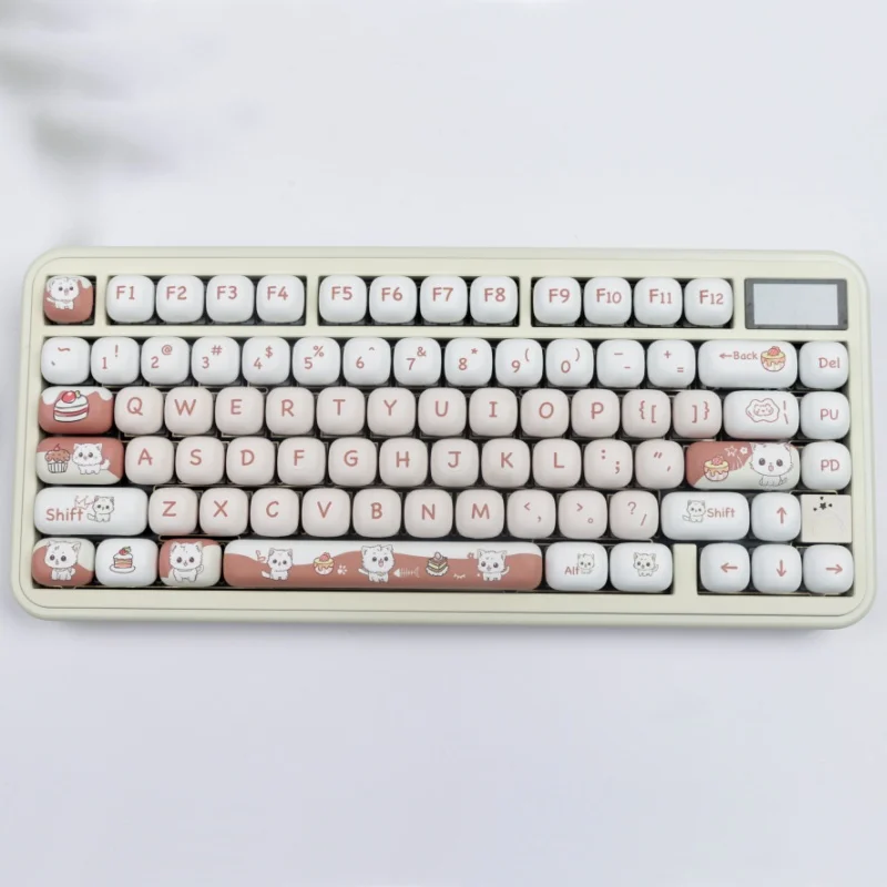 

140 клавиш Dessert Meow Key Cap MOG Круглая высота Магнитная ось MAC Термосублимация MU68 Fire68 98 99 104108