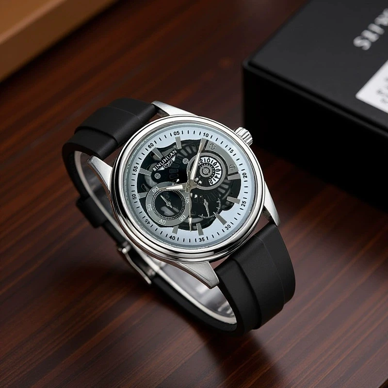 New Fashion Luxury Man Business Hollow Silicone Watch Men Sports Quartz Watches Male High Quality Wristwatches Reloj Hombre Gift