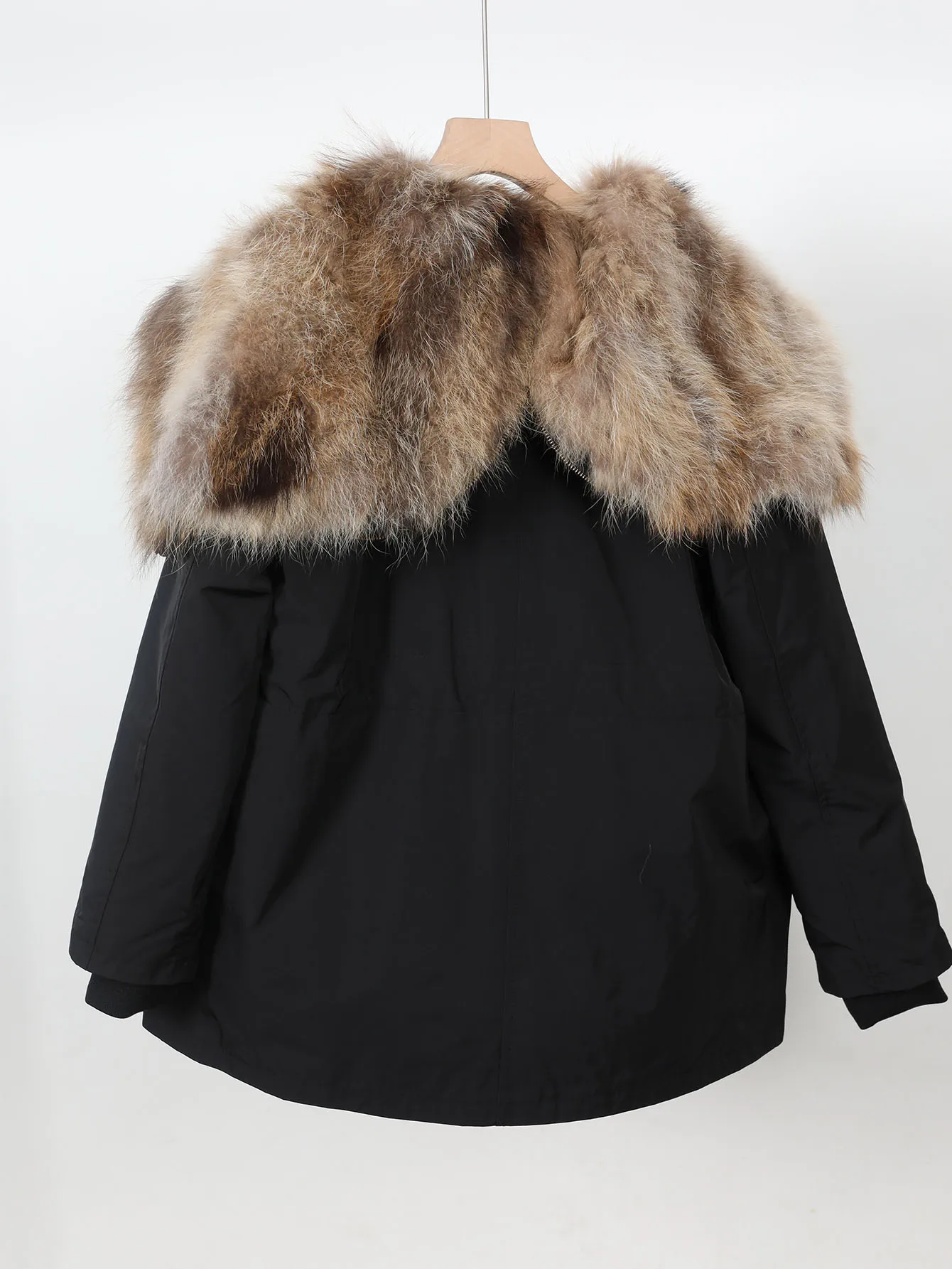 MAOMAOKONG Winter Lined Coats Warm Natural Raccoon Removal Lining Women Fur Coat Women's Leather Jacket Winter Clothes Parka