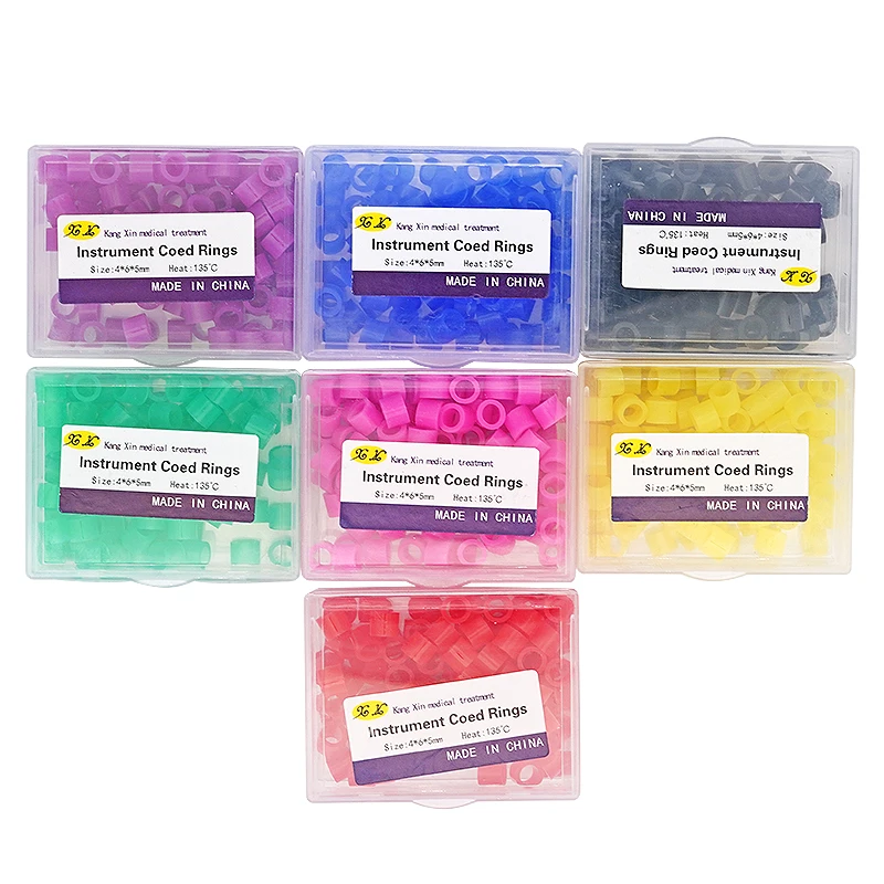 100pcs/box Dental Teeth Code Rings Silicone Multi-Color Autoclavable Disinfection Orthodontic Universal Circle Instrument